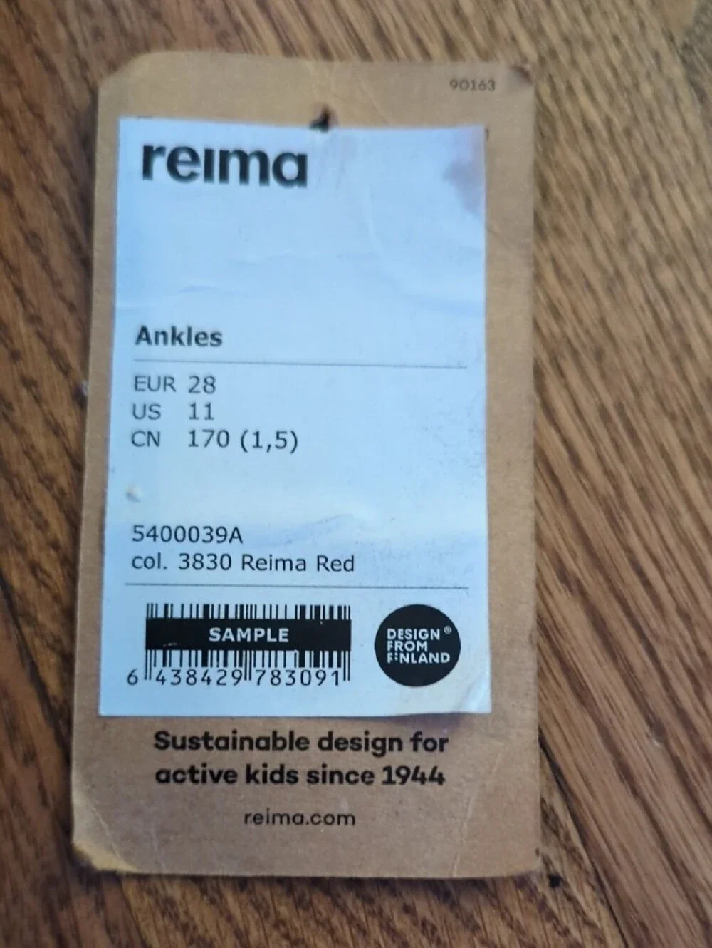 Reima Kids Red Rain Boots with White Trim